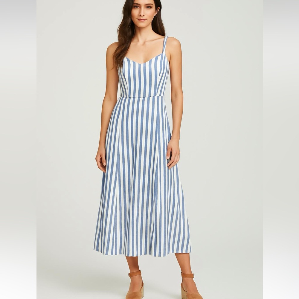 EUC Old Navy Blue Striped Sundress Midi